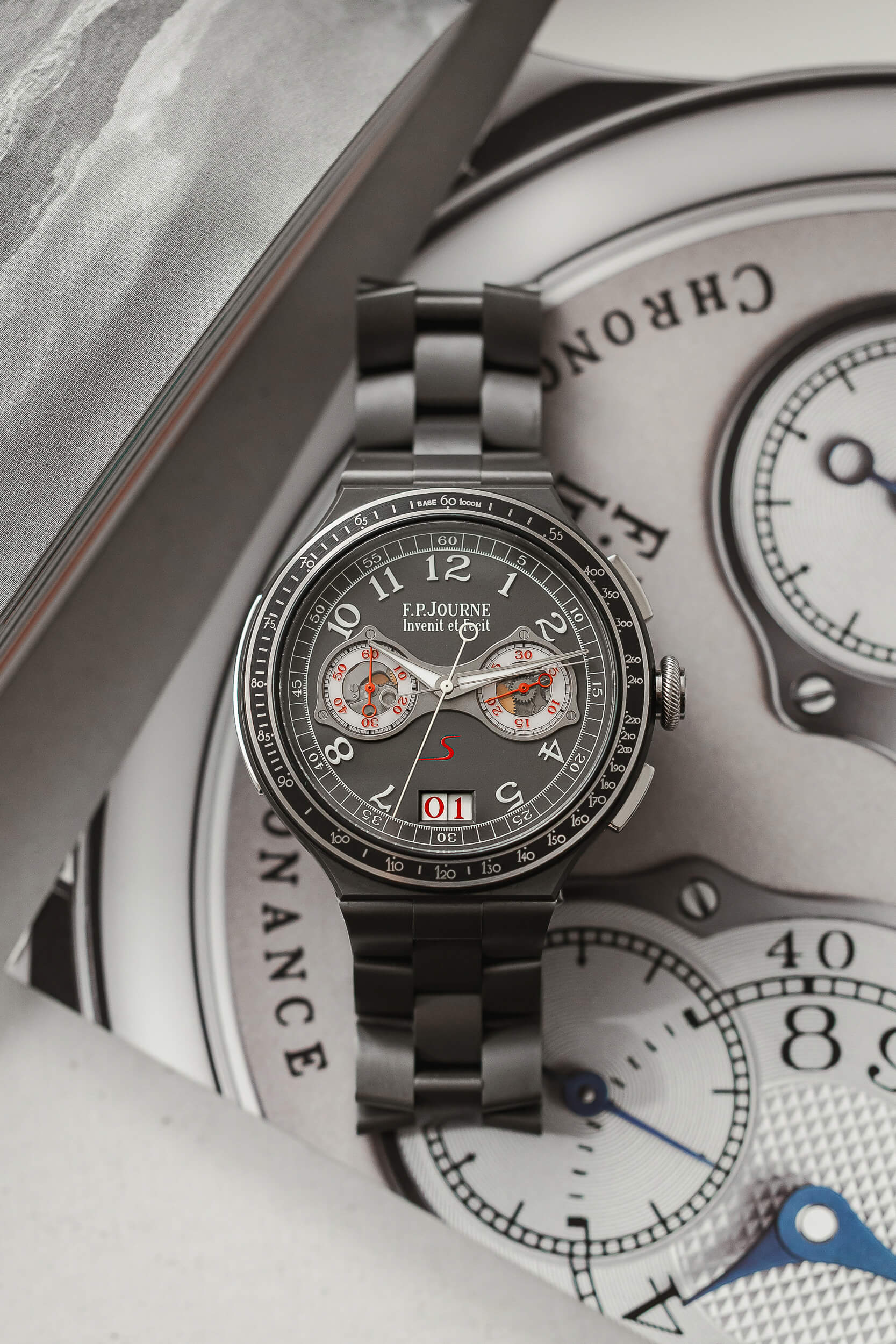 F.P. JOURNE BLACK TITANIUM SPLIT CHRONOGRAPHE MONOPOUSSOIR