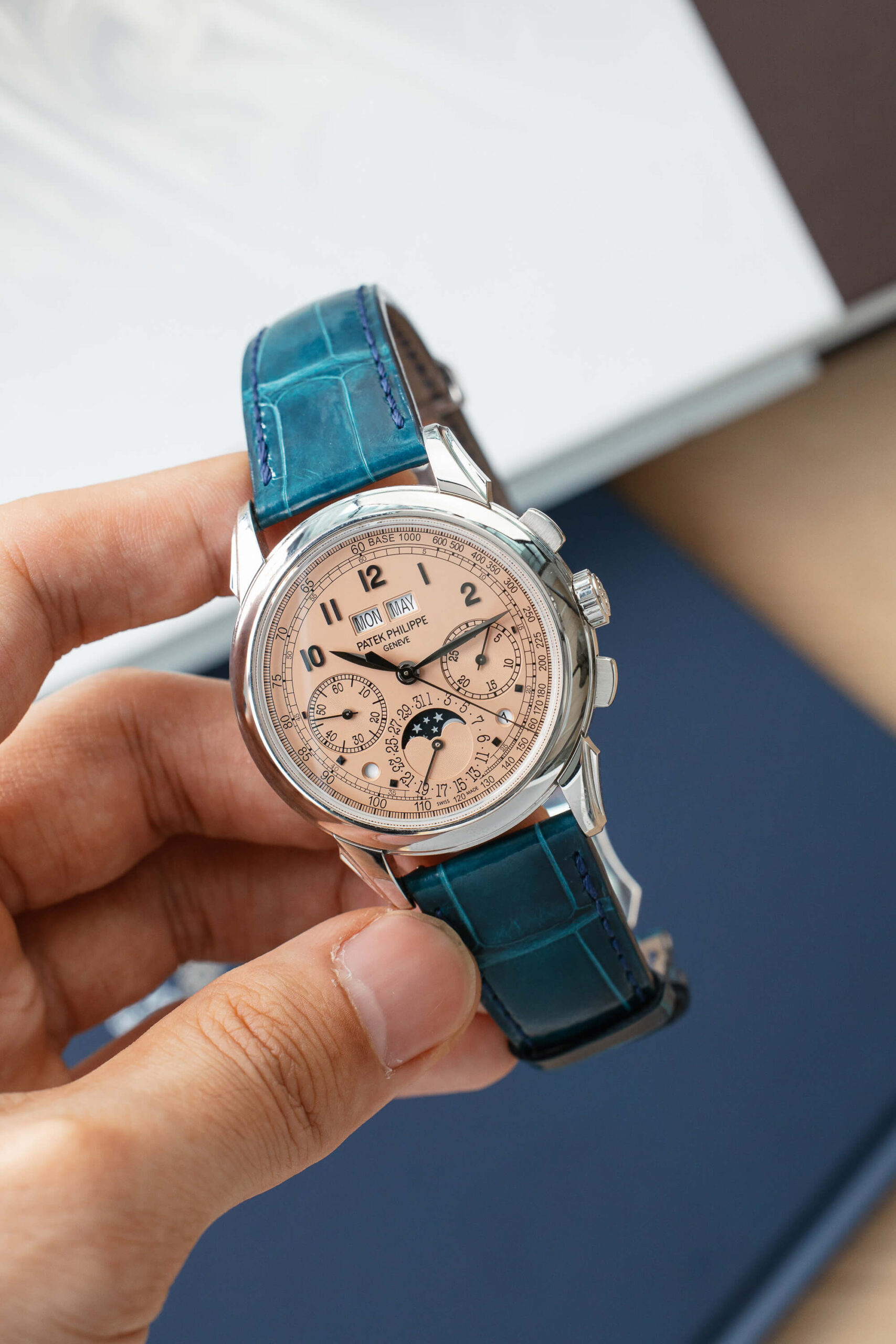 PATEK PHILIPPE 5270P_001 BLUE STRAP SALMON DIAL - Image 2