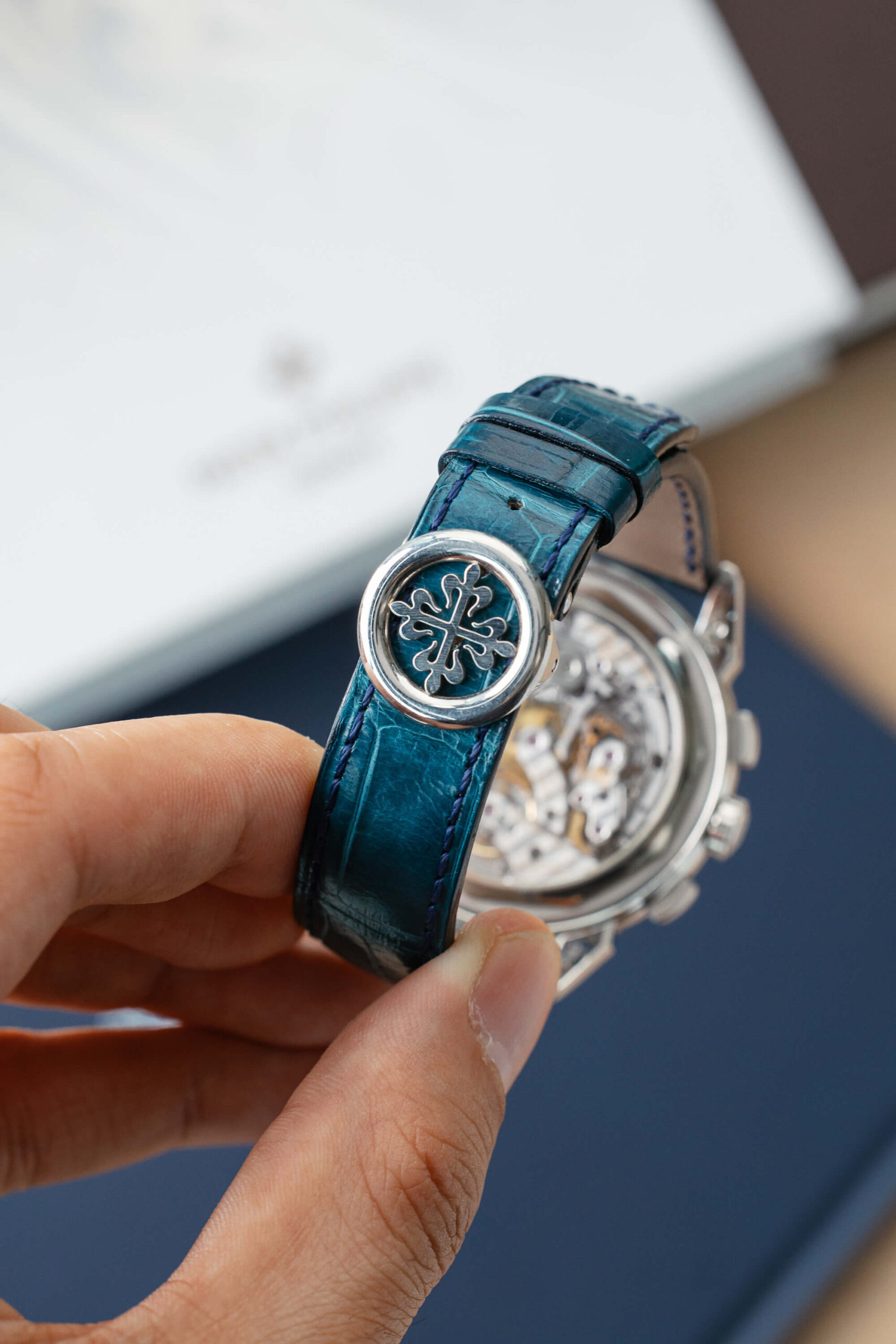 PATEK PHILIPPE 5270P_001 BLUE STRAP SALMON DIAL - Image 4