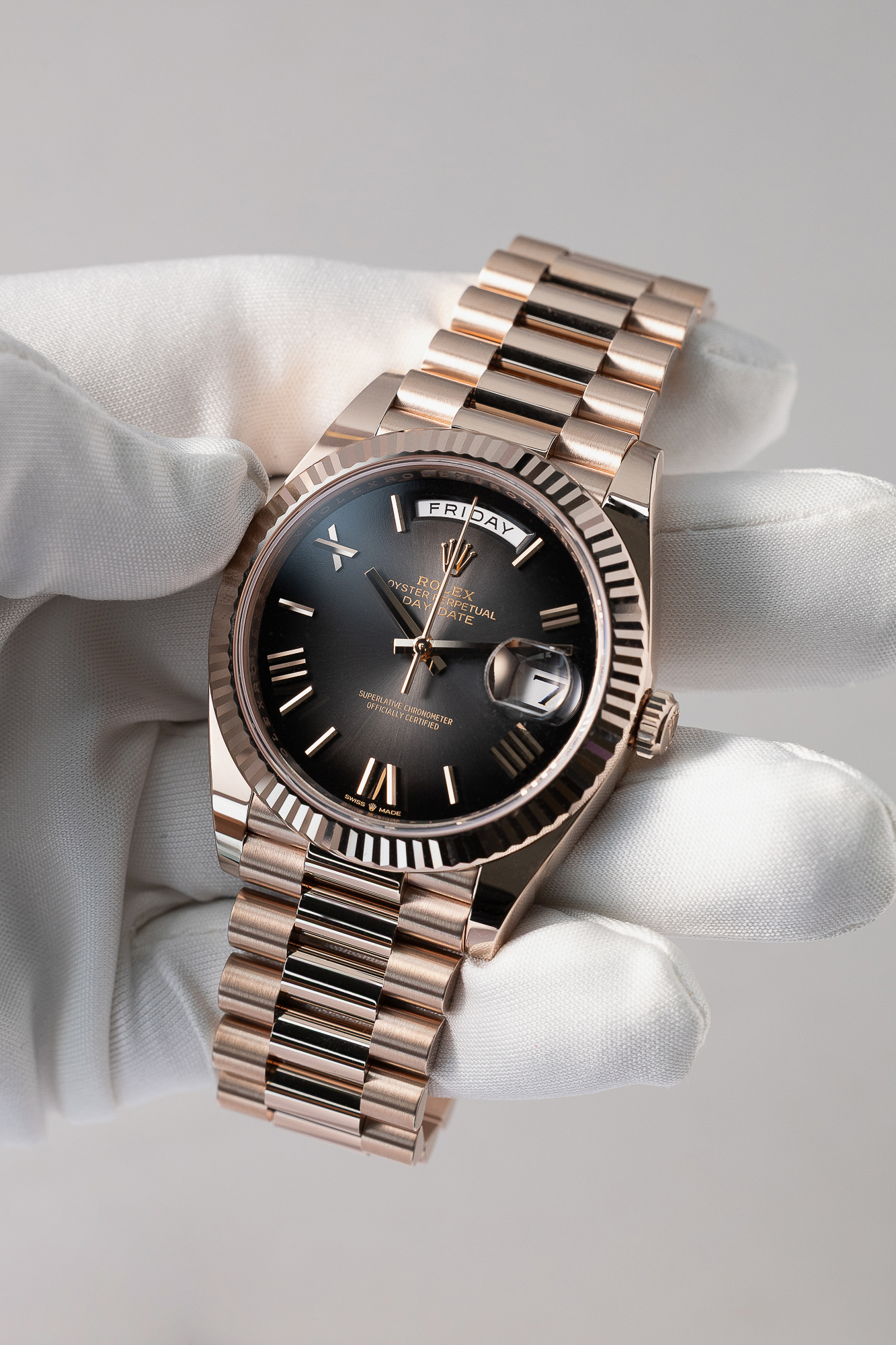 ROLEX 228235-0055- ROSE GOLD GREY BLACK DIAL - Image 3