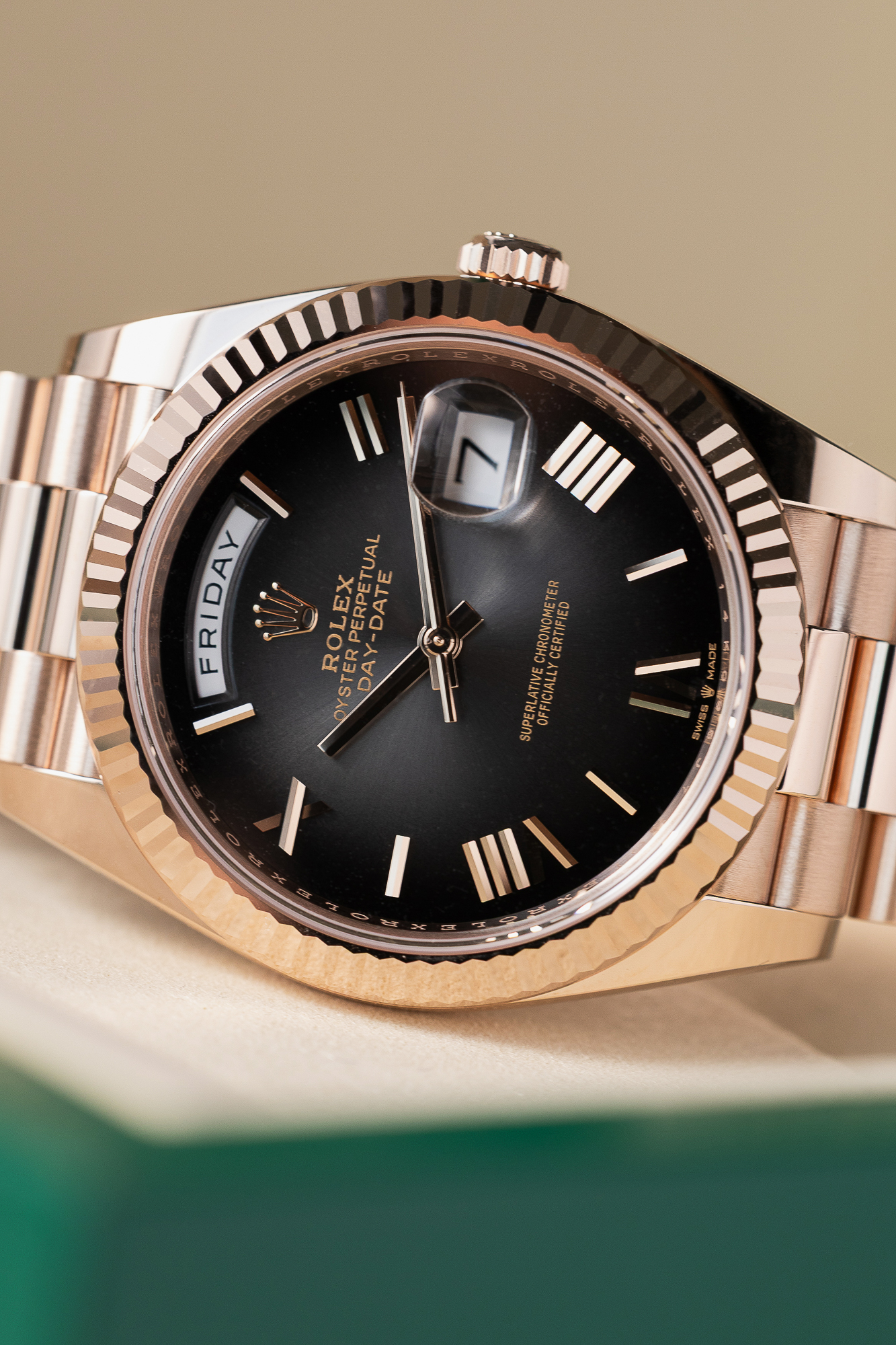 ROLEX 228235-0055- ROSE GOLD GREY BLACK DIAL - Image 8