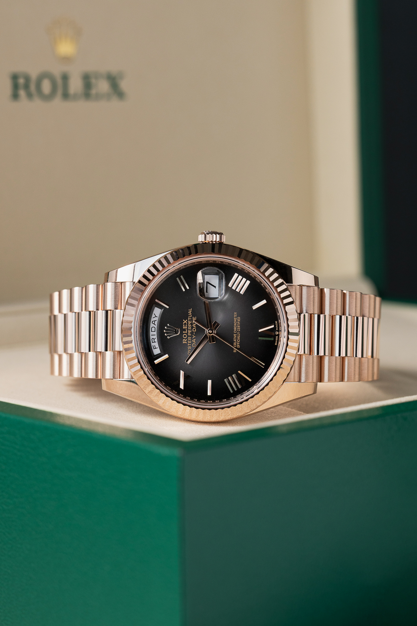 ROLEX 228235-0055- ROSE GOLD GREY BLACK DIAL - Image 10