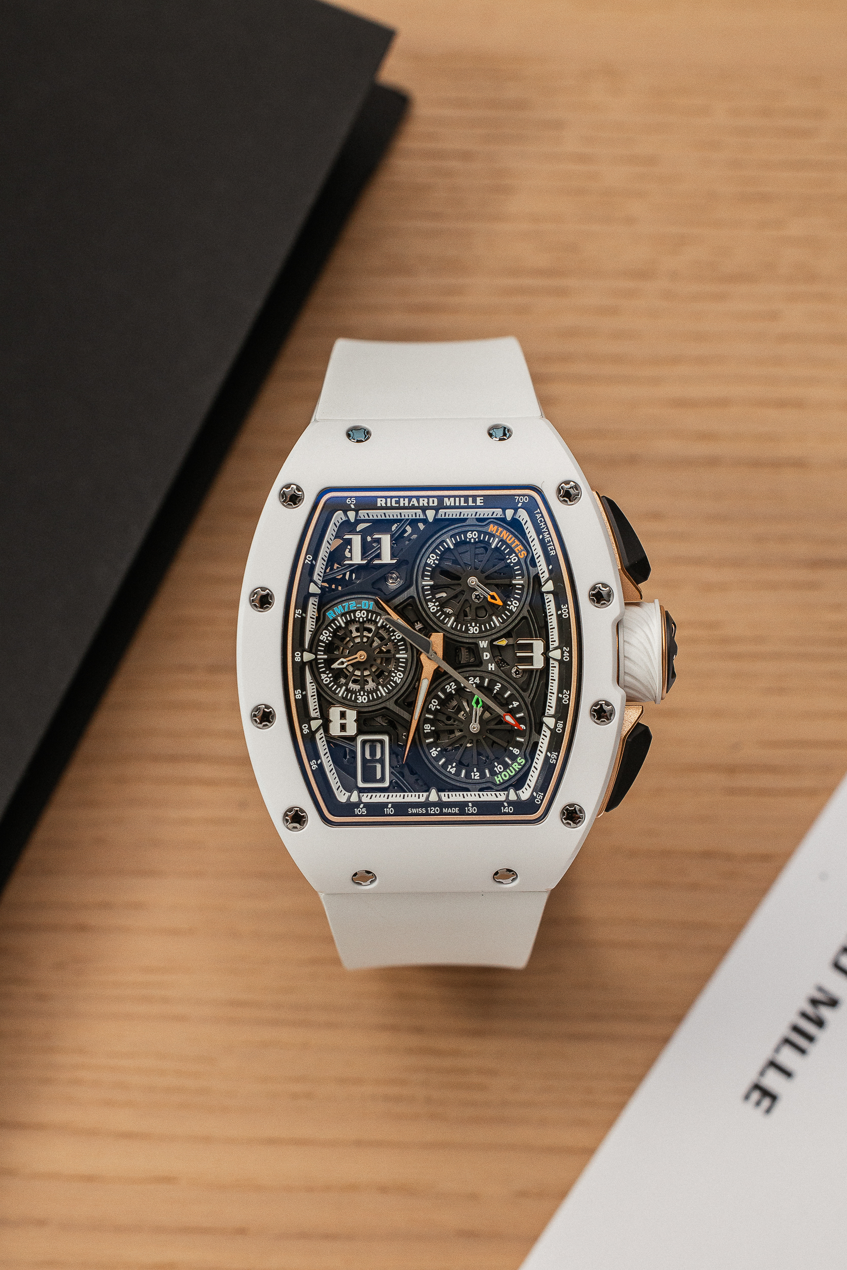 RICHARD MILLE RM 72-01 WHITE CREAMIC NEW FULL SET.